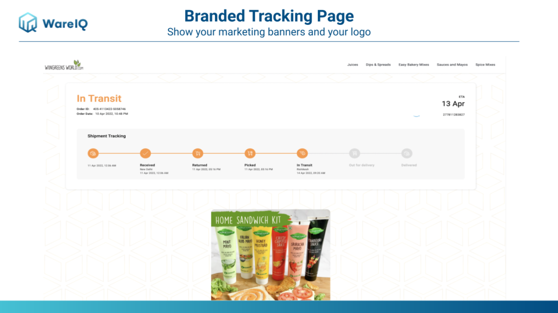 branded tracking page_WareIQ banners