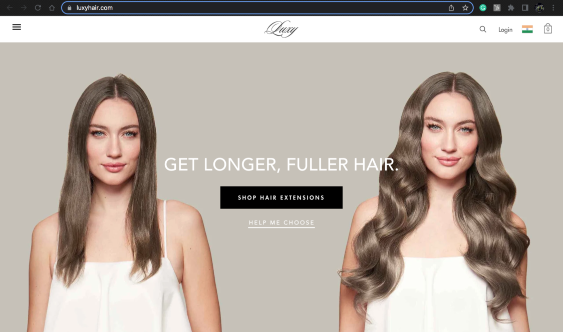 shopify websites_luxyhair.com