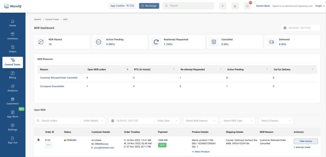 reduce RTO with NDR followups_wareiq control tower